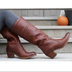 Frye Jane 14L Boot Redwood Pebbled Full Grain Extended